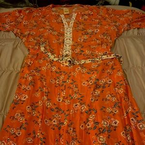 Loft plus belted maxi dress